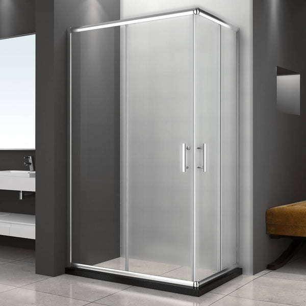 sconto Cabine de Douche d'Angle 2 Portes Coulissantes en Cristal Transparent 6mm Vorich Itria Différentes Tailles