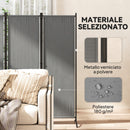Paravento da Esterno e Interno a 4 Pannelli Pieghevole 221x50x172 cm Grigio Scuro      