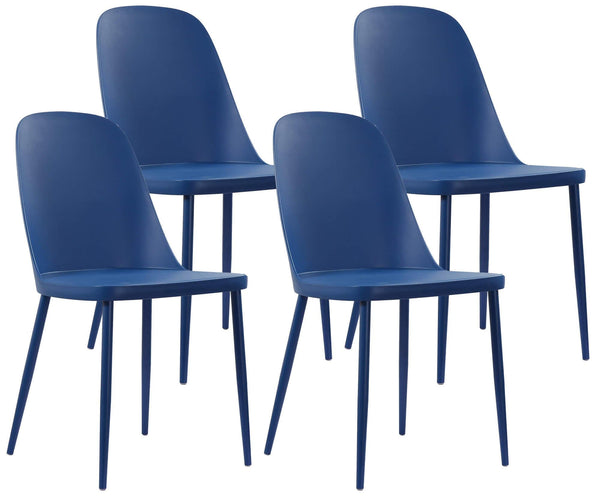 sconto Lot de 4 Chaises 55x46x80 cm en Polypropylène Bleu