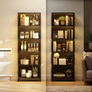 Libreria Scaffale in Stile Industriale 60x30x179 cm a 5 Ripiani con Illuminazione LED, in Metallo e Legno Nero      