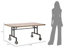 Tavolo da Pranzo Manhattan 160x91,5x76 cm in Ferro e MDF