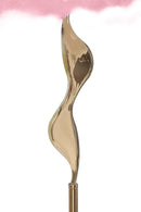 Lampada da Terra Slim Rosa Ø50x165 cm in Ferro e Tessuto Oro e Rosa      
