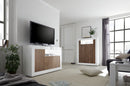 Mobile Buffet 3 Ante 138x42x86 cm in Legno TFT Lipari Bianco e Noce
