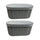 Lot de 2 Poufs de Rangement 76x38x38 cm Jocelyn en Velours Gris