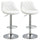 Lot de 2 Tabourets de Bar 51,5x48x83-104 cm en Simili Cuir Blanc