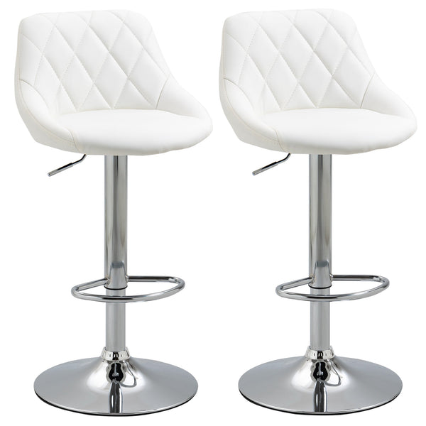 Lot de 2 Tabourets de Bar 51,5x48x83-104 cm en Simili Cuir Blanc online