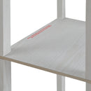 Lampada da Terra con Attacco E27 26x26x160 cm con 3 Mensole e Interruttore a Pedale in MDF e Tessuto Bianco  