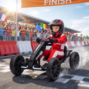 Go-Kart Elettrico per Bambini 3-6 Anni 98x55,5x46,5 cm con Doppio Motore 12 V Fari LED e 1,5-4 km/h in PP Nero      