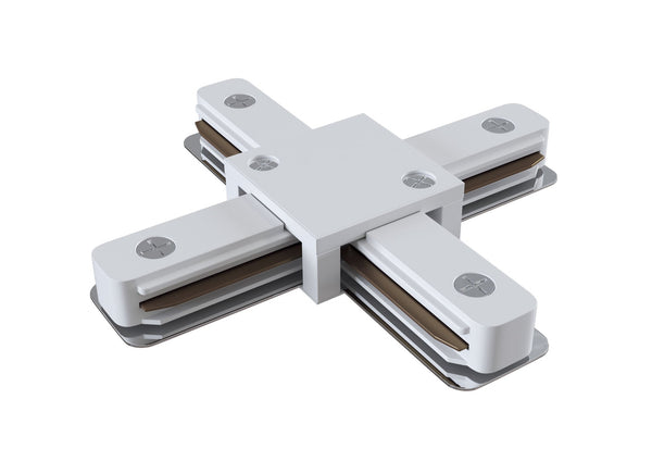 Connecteur en X pour système d'éclairage sur rail monophasé blanc online