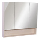 Specchio Armadietto da Bagno Pensile 3 Ante in Legno 90x13.5x80 cm 