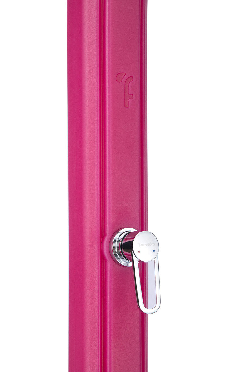 Doccia Solare da Giardino 28L Miscelatore e Lavapiedi Rosa