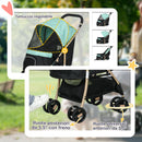 Passeggino per Cani Piccoli Pieghevole con Guinzaglio Integrato Verde  