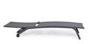 Lettino Prendisole da Giardino 61x192x96 cm con Ruote in Alluminio Antracite
