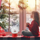 Ampolla Natalizia con Babbo Natale 20x25 cm con 6 LED Effetto Neve a Batteria      