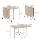 Tavolo Pieghevole Salvaspazio 120x80x73 cm in MDF e Acciaio Marrone