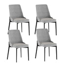 Set 4 Sedie Ambra 48x58,5x89 cm in Tessuto Easy-Clean Grigio Chiaro       