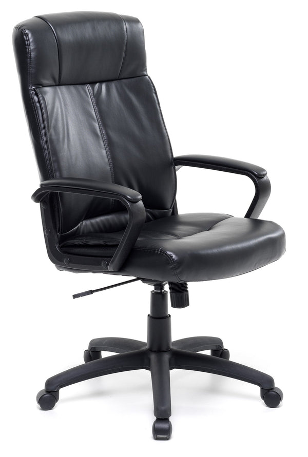 Chaise de bureau présidentielle en simili cuir noir online