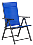 Set 2 Sedie Pieghevoli da Giardino 57x67x107 cm in Metallo e Textilene Blu