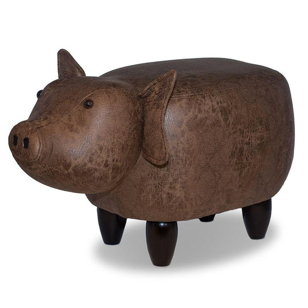 Tabouret Pouf Repose-Pieds pour Enfants 66x34x36 cm Marron Piglet Divina Home acquista