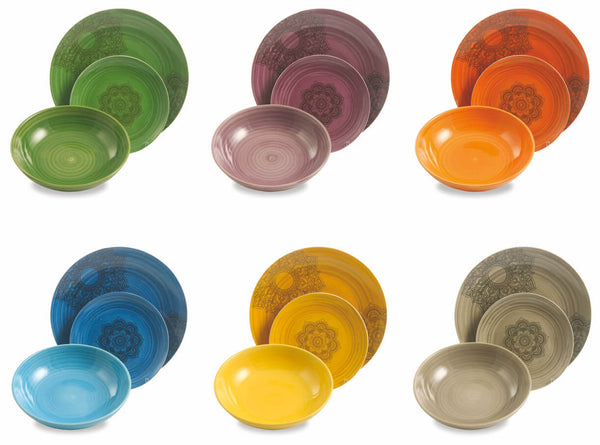 acquista Service de Table 18 Pièces en Porcelaine et Grès VdE Tivoli 1996 Batik Multicolore