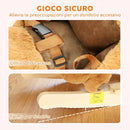 Dondolo per Bambini 1-3 Anni 60x37x58 cm a Scoiattolo con Suoni e Cintura di Sicurezza in Peluche Marrone      