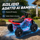 Quad Elettrico per Bambini 18-48 Mesi 6 V 2 km/h 67x38,5x43 cm con Marce Avanti Portata 25 kg in PP e Acciaio Rosso      