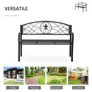 Panchina da Giardino 2 Posti in Ferro Battuto Nero 