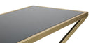 Console Piramid 130x40x75 cm in Ferro e Vetro Oro e Nero