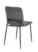 Set 4 Sedie 44x56x81 cm Rinas in Tessuto Grigio Scuro