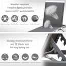 Lettino Prendisole con Schienale Reclinabile 195x67.5x33 cm Grigio e Bianco 