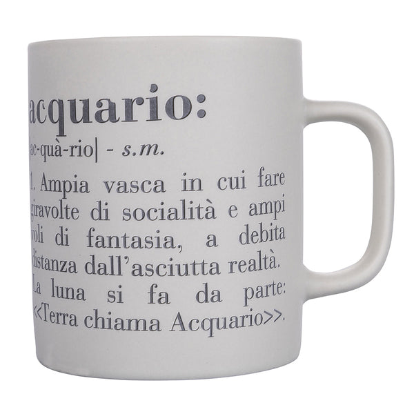 Mug Zodiaque "aquarium" Ø8x10 cm en Bone China VdE Tivoli 1996 Blanc online