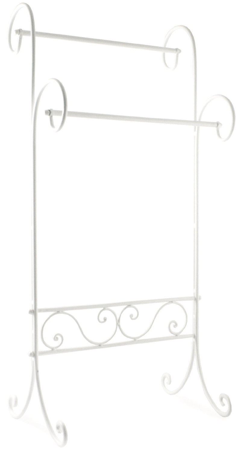 Portasciugamani a Stelo in Ferro Battuto 47x32x97 cm Soriani Bianco