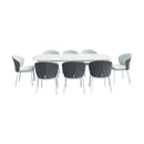 Set Tavolo Rettangolo e 6 Sedie da Giardino in Alluminio Freedom 180 Bianco
