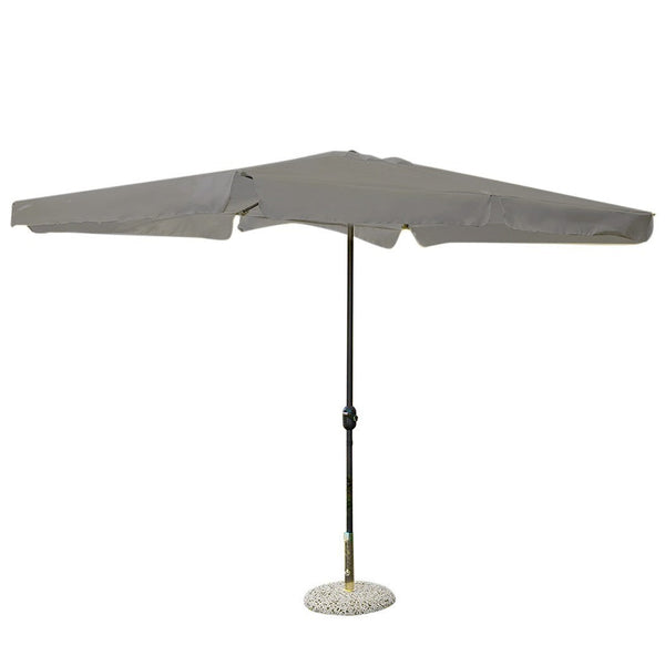 Parasol de jardin rectangulaire 3x2m 6 baleines Gris sconto
