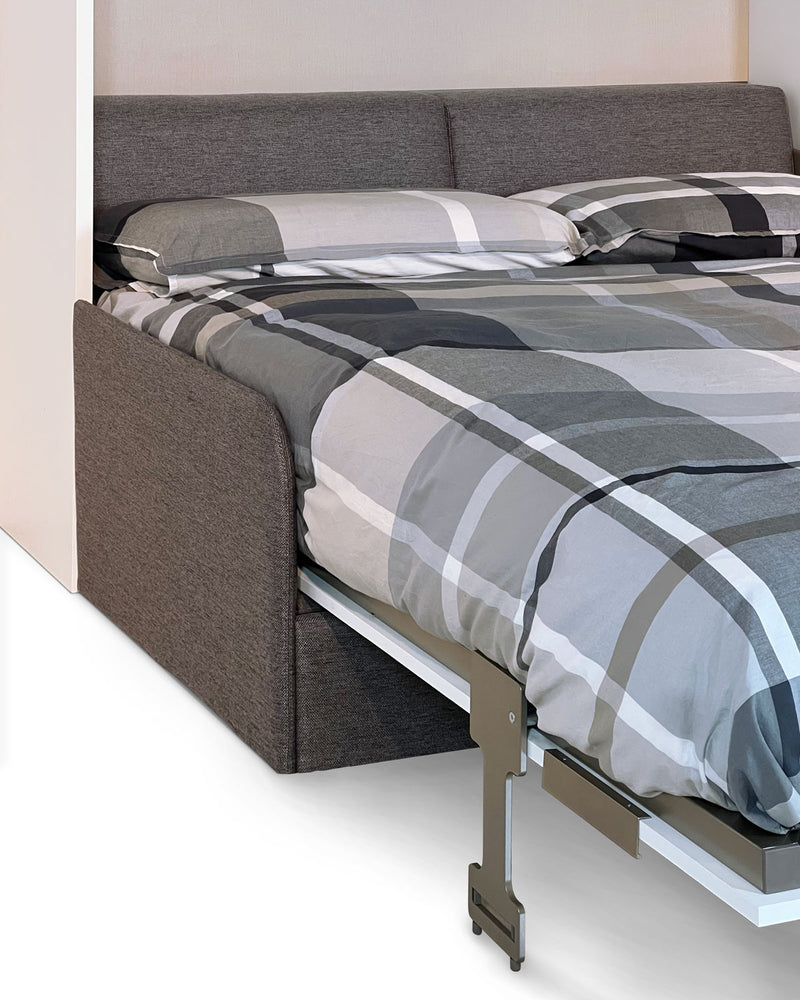 Letto Matrimoniale Francese A Scomparsa 140 Versia Con Divano E Armadio 1 Anta Sx Argilla      