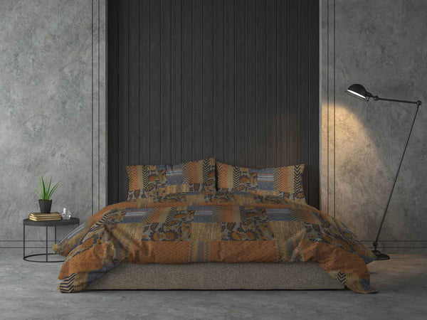 Housse de couette avec taies d'oreiller imprimées Athena Adana Terra différentes tailles prezzo