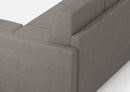Divano 3 Posti con Pouf 198x155x85 cm Karay in Tessuto Grigio