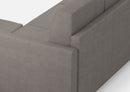 Divano 2 Posti con Pouf 138x155x85 cm Karay in Tessuto Grigio