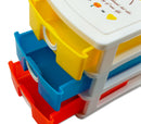 Mini Cassettiera 3 Piani 9x13x11,5 cm Multicolor in plastica rigida