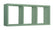 Etagère rectangulaire 3 compartiments muraux 70x30x15,5 cm en panneaux de fibres Tristano vert eau de mer