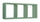 Etagère rectangulaire 3 compartiments muraux 70x30x15,5 cm en panneaux de fibres Tristano vert eau de mer