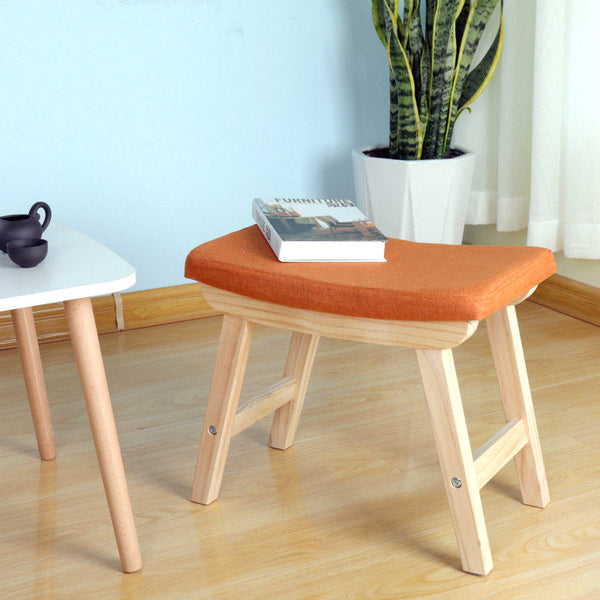 Tabouret en Tissu et Pin 48x33x42 cm Fumer James Orange sconto
