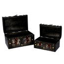 Set 2 Scatole in Legno nero rettangolare 