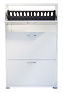 Scarpiera 3 Ante a Ribalta 73x25x120 cm in Legno Salvaspazio Bianca