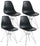 Lot de 4 Chaises 46,5x48x80,5 cm en Polypropylène Noir