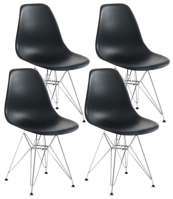 Lot de 4 Chaises 46,5x48x80,5 cm en Polypropylène Noir sconto