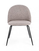 Set 4 Sedie 49x55x77 cm Tanya in Bouclè Nero e Visone