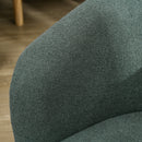 Poltrona Moderna a Botte Gambe in Legno in Tessuto Imbottito Verde Scuro   