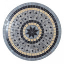 Set Tavolino + 2 Sedie con Mosaico in Metallo Bianco Antico