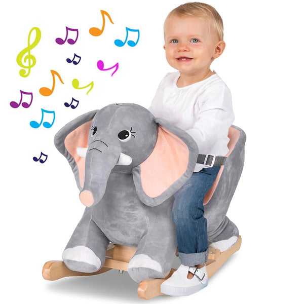 sconto Elefante a Dondolo Cavalcabile Peluche Giocattolo Bambini con Suono
